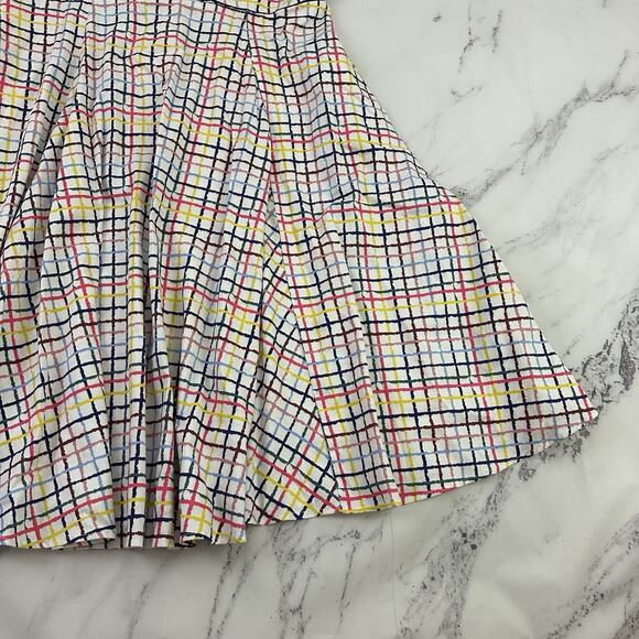 Modcloth Collectif Womens Retro Midi Dress Size 16 US White Rainbow Plaid Pocket - Picture 4 of 15